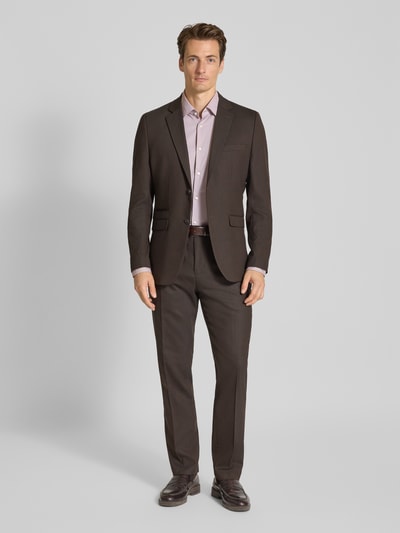 BOSS Slim Fit Hemd mit einreihiger Knopfleiste Modell 'HANK' Sand 1