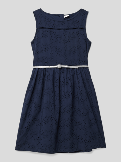 s.Oliver RED LABEL Kleid mit Lochmuster Modell 'TG' Marineblau 1
