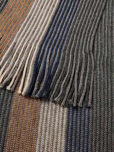 Christian Berg Men Sjaal met franjes Donkergrijs gemêleerd - 2