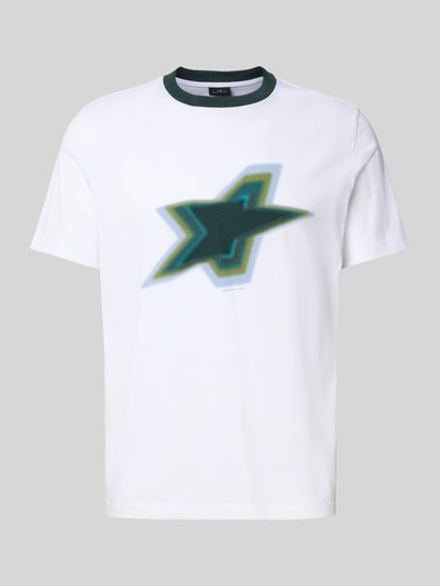 PAUL SMITH T-Shirt mit geripptem Rundhalsausschnitt Weiss 2
