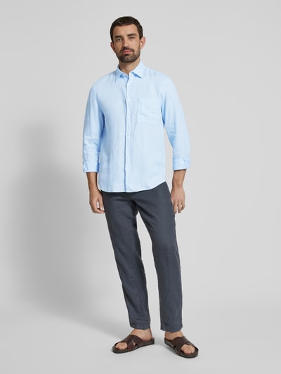 Marc O'Polo Regular Fit Freizeithemd aus reinem Leinen Hellblau 1