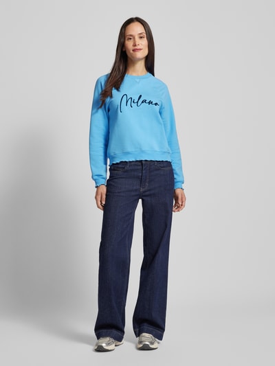 Rich & Royal Sweatshirt mit Statement-Applikation Hellblau 1