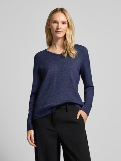 Christian Berg Woman Gebreide pullover met ribboorden Donkerblauw - 4