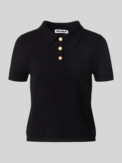 REVIEW Strickpullover mit Polokragen Black 2