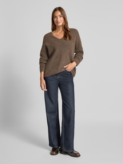 MOS MOSH Strickpullover aus Woll-Mix Modell 'THORA' Taupe 1