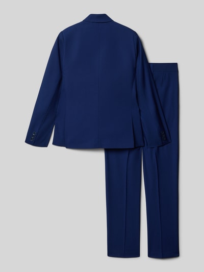 Produktfoto, Slim Fit Anzug mit Viskose-Anteil von Standar in Dunkelblau, 2-Knopf-Sakko, gerade Form, Bügelfalten, Rückansicht