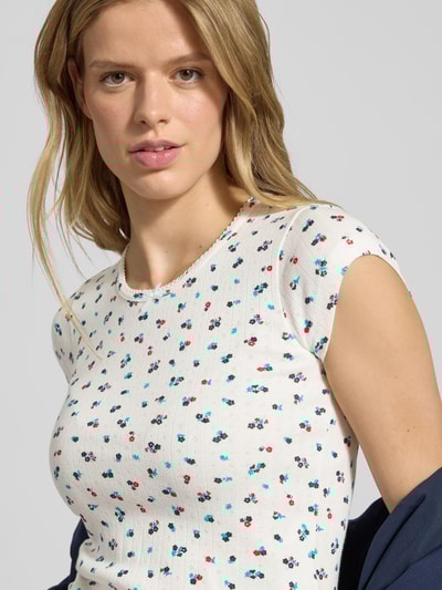 Tommy Jeans T-shirt o kroju slim fit z mieszanki bawełny Écru 3