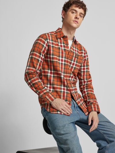 Superdry Slim fit vrijetijdsoverhemd met labelpatch, model 'Lumberjack' Oranje - 3