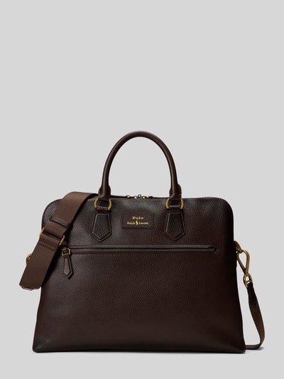 Polo Ralph Lauren Laptoptasche aus Rindsleder mit Laptopfach Dunkelbraun 2