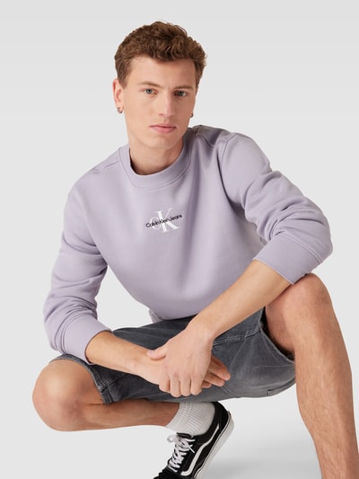 Calvin Klein Jeans Sweatshirt met labeldetail Lavendel - 3