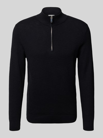 Profuomo Strickpullover mit Troyer-Kragen Marine 2