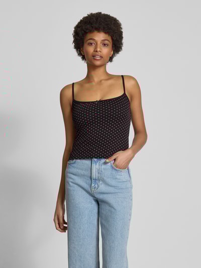 Review Top na ramiączkach z wiązanym detalem Czarny 4