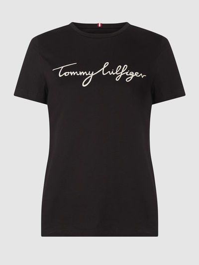 Tommy Hilfiger T-Shirt aus Baumwolle mit Logo-Print  Black 1