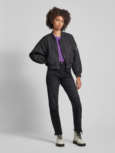 Marc O'Polo DENIM Strickshirt in Ripp-Optik Lila 1