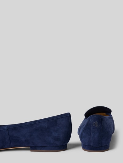 Lauren Ralph Lauren Ballerina's van leer, model 'LONDYN' Marineblauw - 2