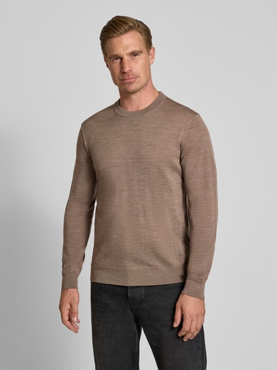 Jake*s Studio Men Regular Fit Pullover aus reiner Wolle Mittelbraun 4