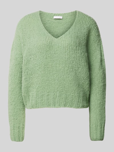 Rich & Royal Gebreide pullover met V-hals Lichtgroen - 2