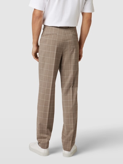 BOSS Pantalon met tartanruit, model 'Leon' Beige - 5