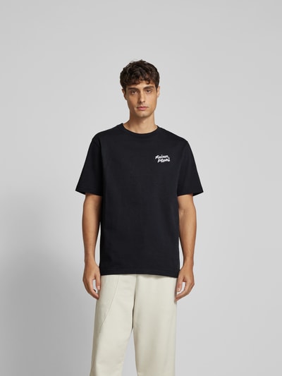 MAISON KITSUNE T-Shirt mit Label-Stitching Black 4