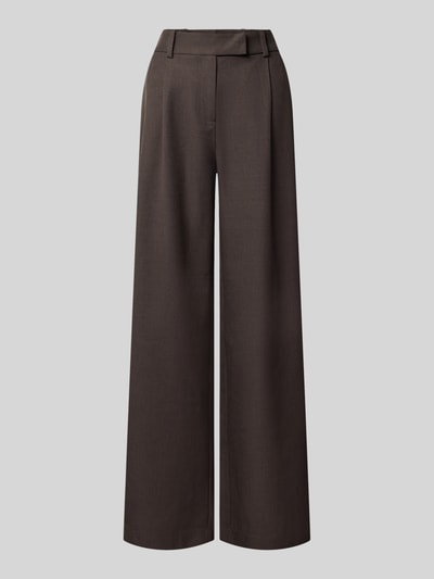 Produktfoto, weite braune Hose mit Eingrifftaschen und geradem Bein, glatte Textur, Weite Hose mit Eingrifftaschen Modell 'LINDA' von ONLY, Damen Weite Hose von ONLY