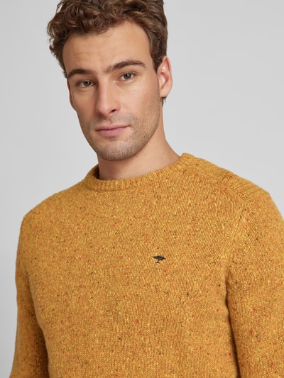 Fynch-Hatton Strickpullover aus Woll-Mix mit Rundhalsausschnitt Senf 3