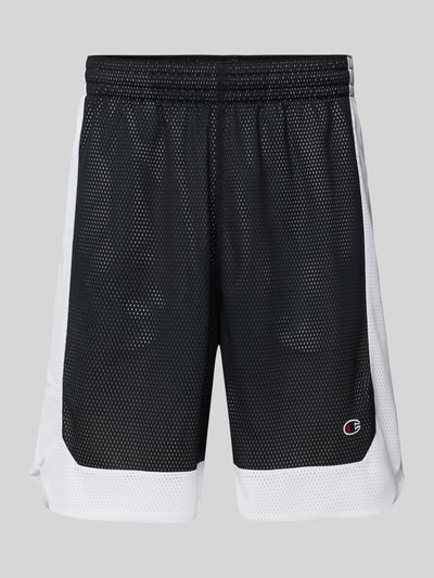 CHAMPION Loose Fit Shorts mit Logo-Badge Black 1