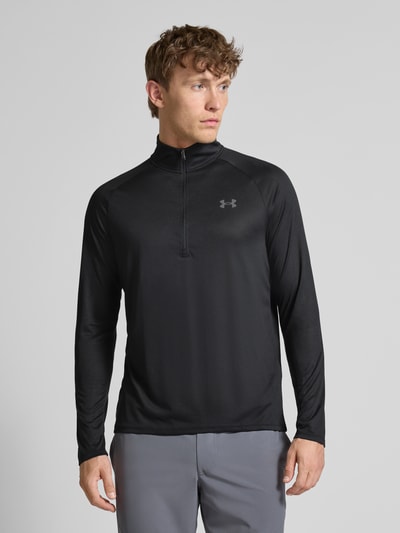 Under Armour Regular fit shirt met lange mouwen en ritssluiting, model 'Tech' Zwart - 4