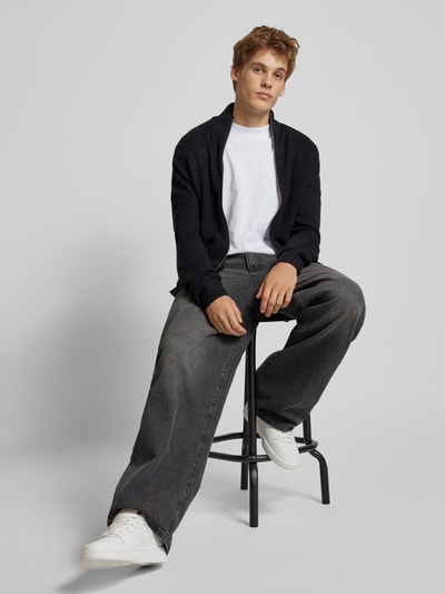 Jack & Jones Kardigan ze stójką model ‘LEWIS’ Granatowy melanż 1