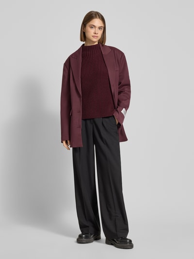 Marc O'Polo Denim Regular fit pullover met turtleneck van katoenmix Bordeaux - 1