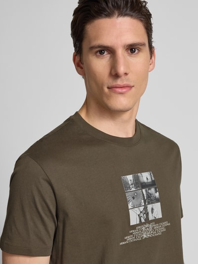 ARMANI EXCHANGE Regular Fit T-Shirt aus reiner Baumwolle Dunkelgruen 3