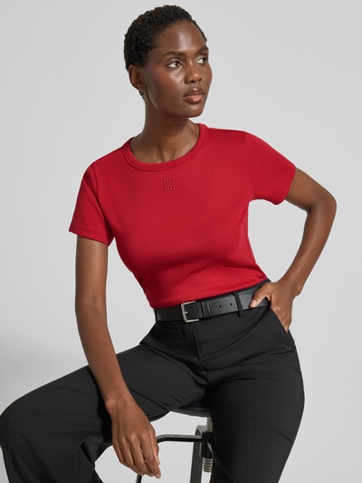 HUGO Regular fit T-shirt van katoenmix, model 'DELORIS' Rood - 3