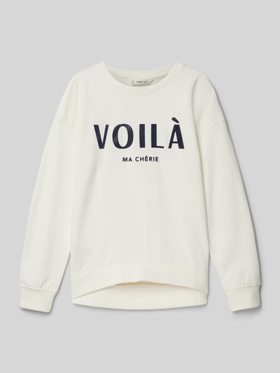 Mango Sweatshirt mit Label-Print Modell 'dublini' Offwhite 1