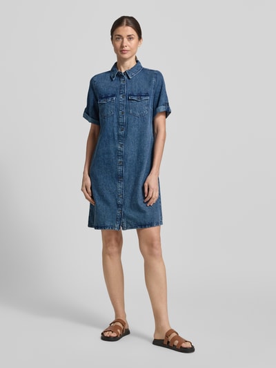 VERO MODA Tailliertes Jeanskleid aus Baumwoll-Mix Jeansblau 1