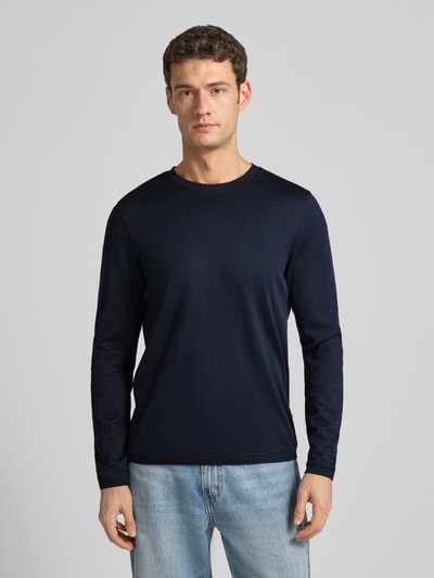 CINQUE Shirt met lange mouwen met geribde boorden Model 'BADI' Marineblauw - 4