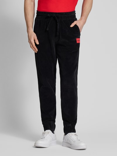 HUGO Sweatpants mit Label-Patch Modell 'Velvet' Black 4