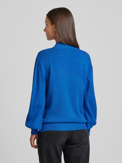 YAS Gebreide pullover met opstaande kraag, model 'FONNY' Blauw - 5