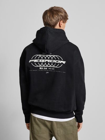 Pegador Oversized Hoodie mit Label-Stitching Modell 'LANCE' Black 5