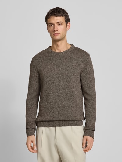 Armedangels Regular Fit Strickpullover aus reiner Baumwolle Modell 'ALVAARIO' Hellbraun Melange 4