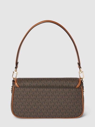 MICHAEL Michael Kors Handtas met all-over labelprint, model 'PARKER' Middenbruin - 4