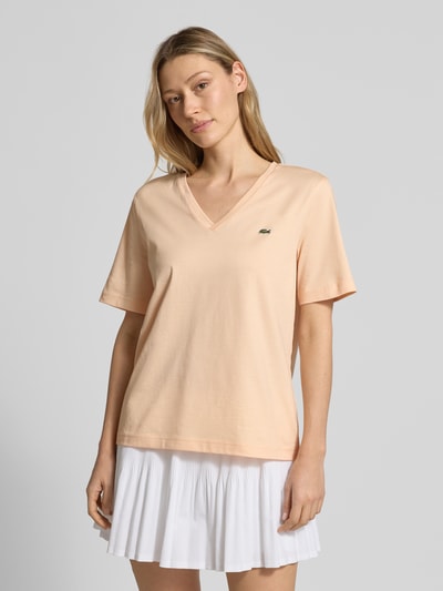 Lacoste Relaxed Fit T-Shirt aus reiner Baumwolle Rosa 4