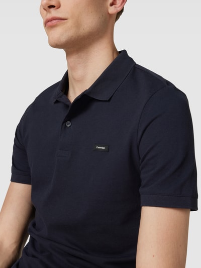 CK Calvin Klein Poloshirt mit Label-Patch Marine 3