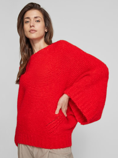 Essentiel Gebreide pullover met trompetmouwen Rood - 3