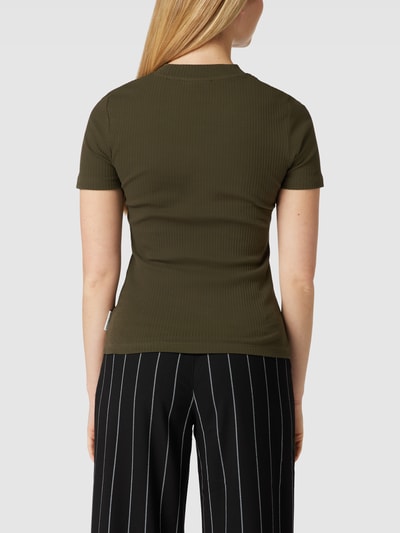 Marc O'Polo Denim T-shirt z prążkowaniem Khaki 5