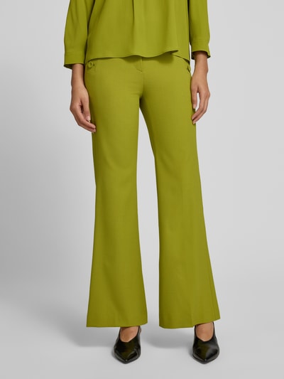 Luisa Cerano Flared Hose mit Knöpfen Neon Gruen 4