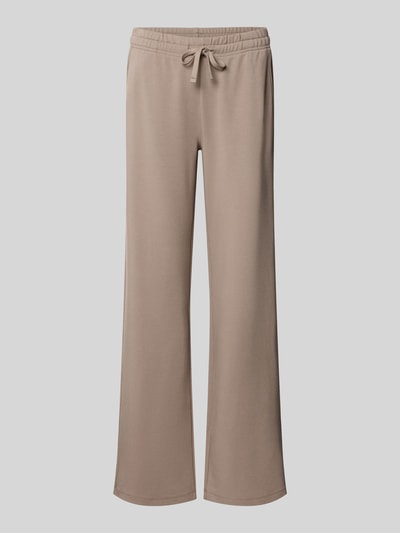 Produktfoto, Flared Fit Sweatpants mit Tunnelzug van Juvia in beige, mix van katoen en modal, steekzakken, elastische band