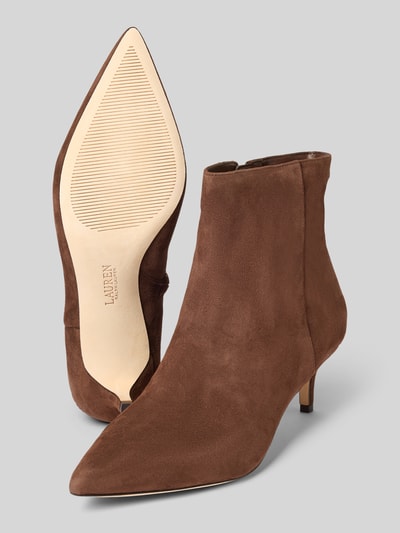 Lauren Ralph Lauren Lederstiefeletten mit Pfennigabsatz Modell 'MCKAY' Dunkelbraun 4