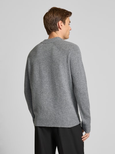 Drykorn Sweter z dzianiny z prążkowanymi wykończeniami model ‘NUMIR’ Średnioszary melanż 5