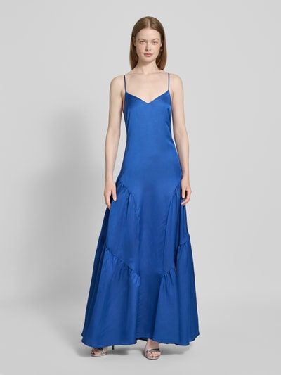 Lauren Ralph Lauren Tailliertes Abendkleid aus Viskose-Leinen-Mix Modell 'VITHYA' Blau 4