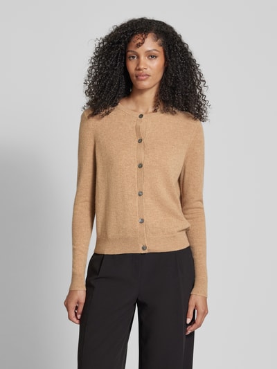 Christian Berg Woman Cardigan mit durchgehender Knopfleiste Camel 4