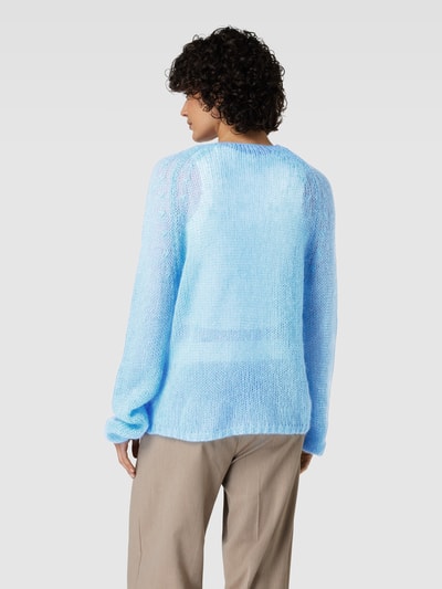 (The Mercer) N.Y. Gebreide pullover van mohairmix in effen design Rookblauw - 5